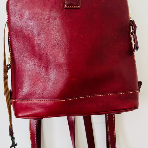 Dooney & Bourke Red Florentine Leather Zip Pod Backpack & Clutch Combo (Used) - Picture 7 of 16
